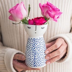 RARE Senliart White Ceramic Vase, Small Flower Vases for Home Décor